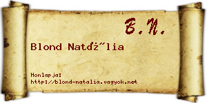 Blond Natália névjegykártya